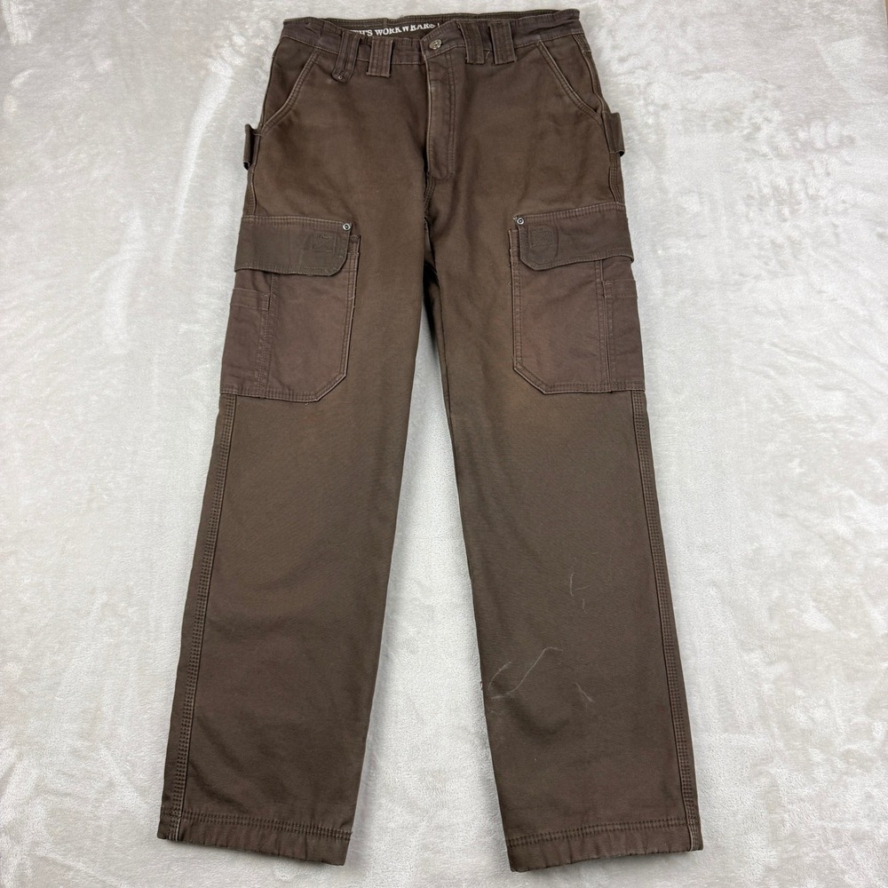 Smiths Workwear Cargo Pants Mens 32x32 (Fit 32x30) Brown Utility Fleece Lined